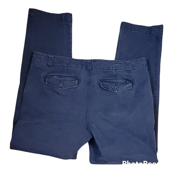 Woolrich Women's Straight Leg Brushed Cotton Canvas Pants Navy Size 14 - Picture 3 of 10